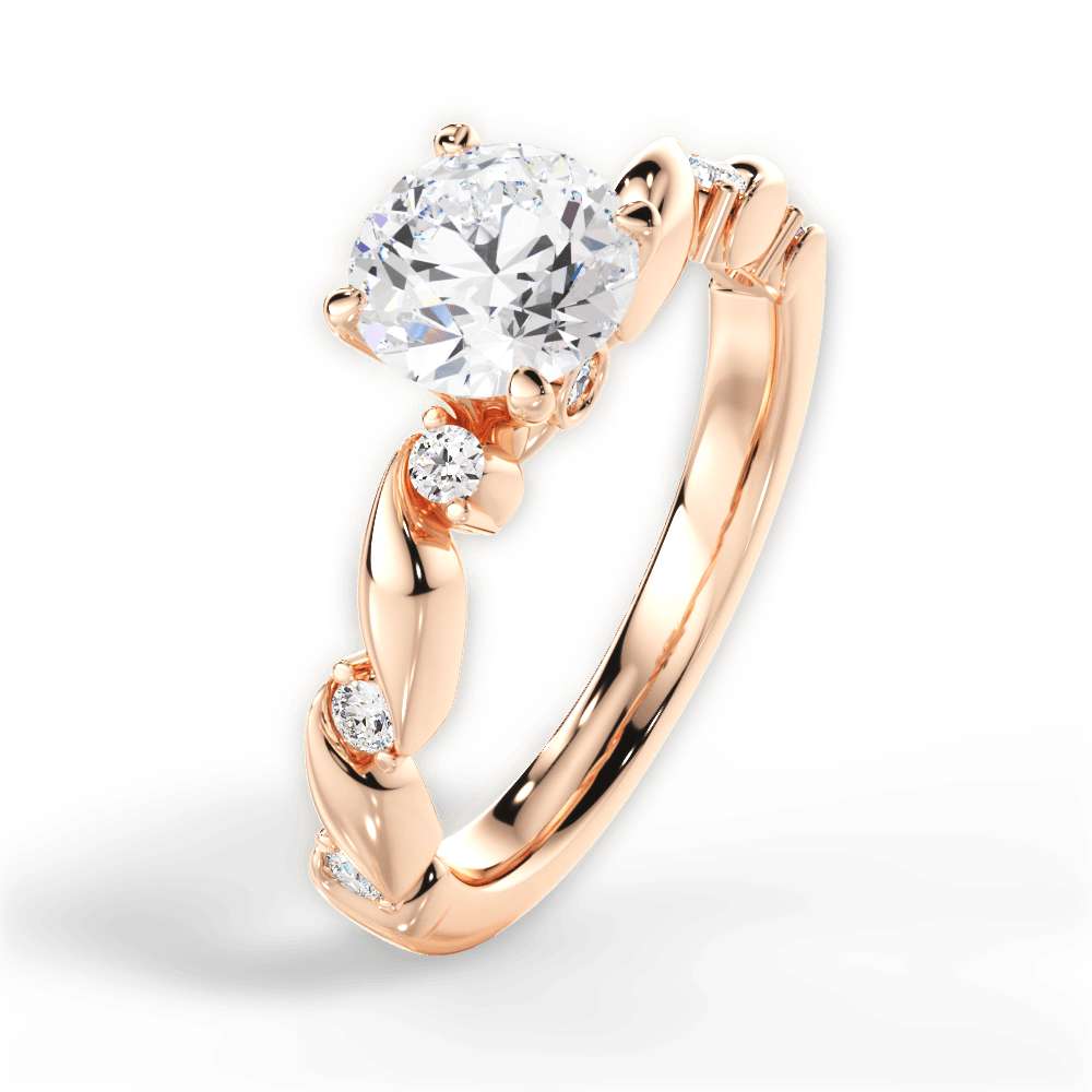 14kt Rose Gold/18kt Rose Gold/round/side