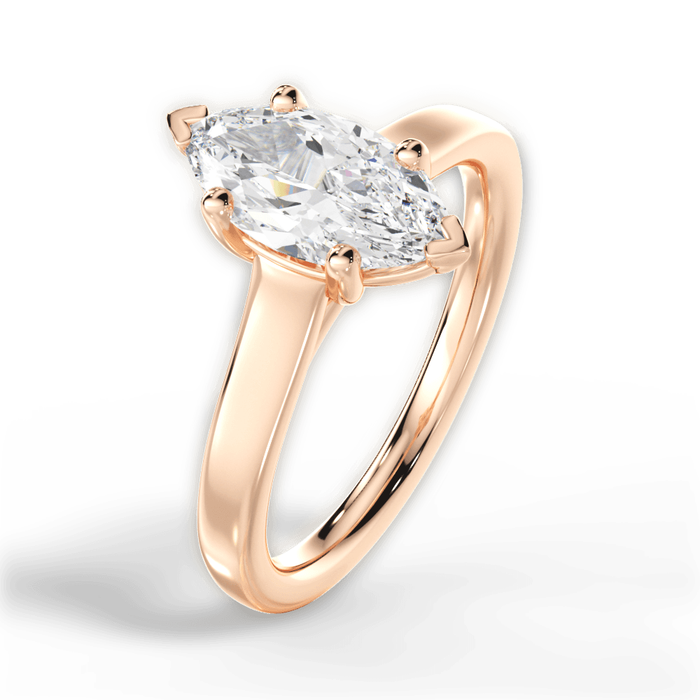 14kt Rose Gold/18kt Rose Gold/marquise/side