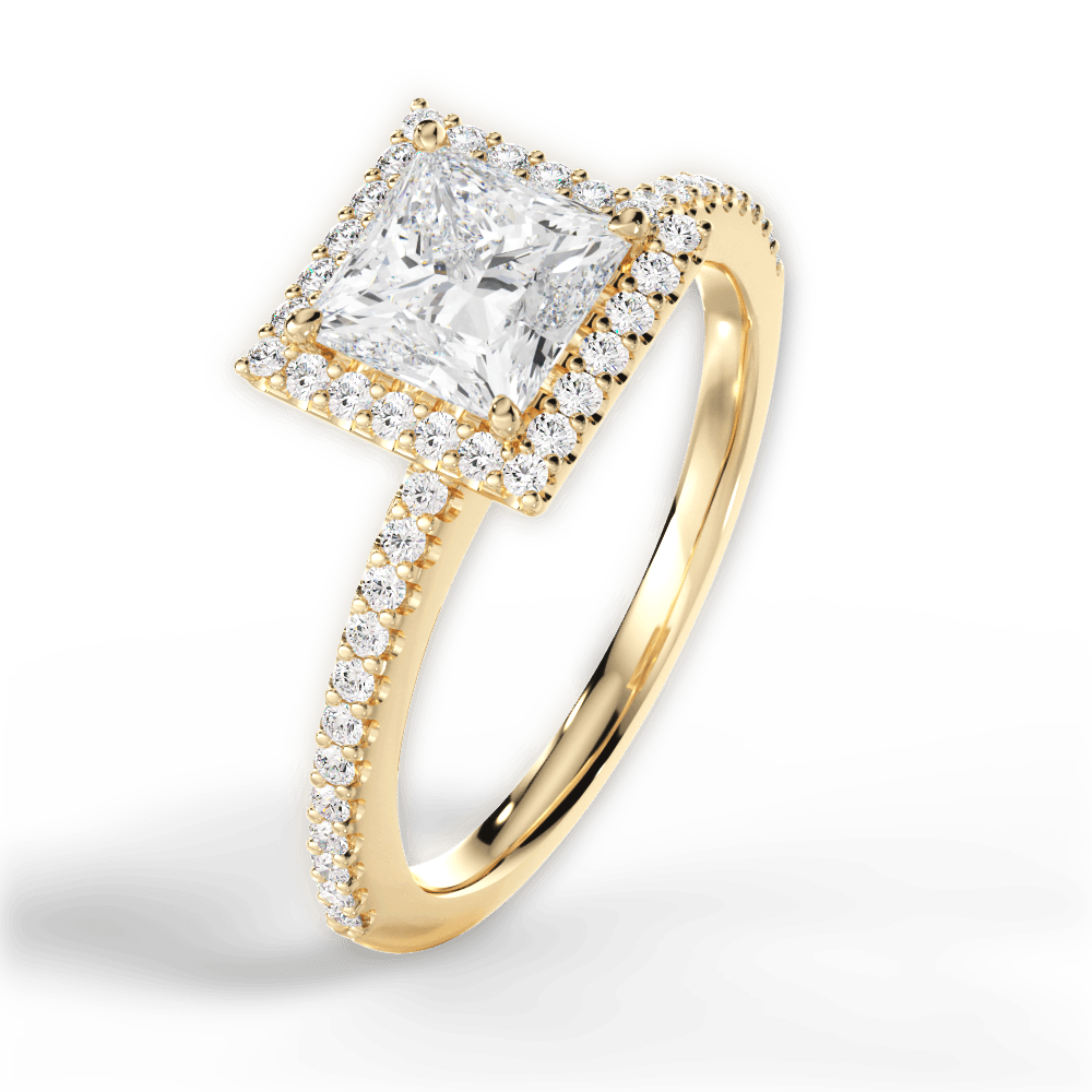 14kt Yellow Gold/18kt Yellow Gold/princess/side