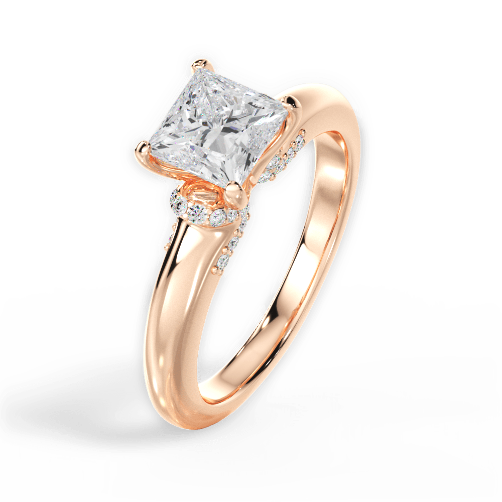 14kt Rose Gold/18kt Rose Gold/princess/side