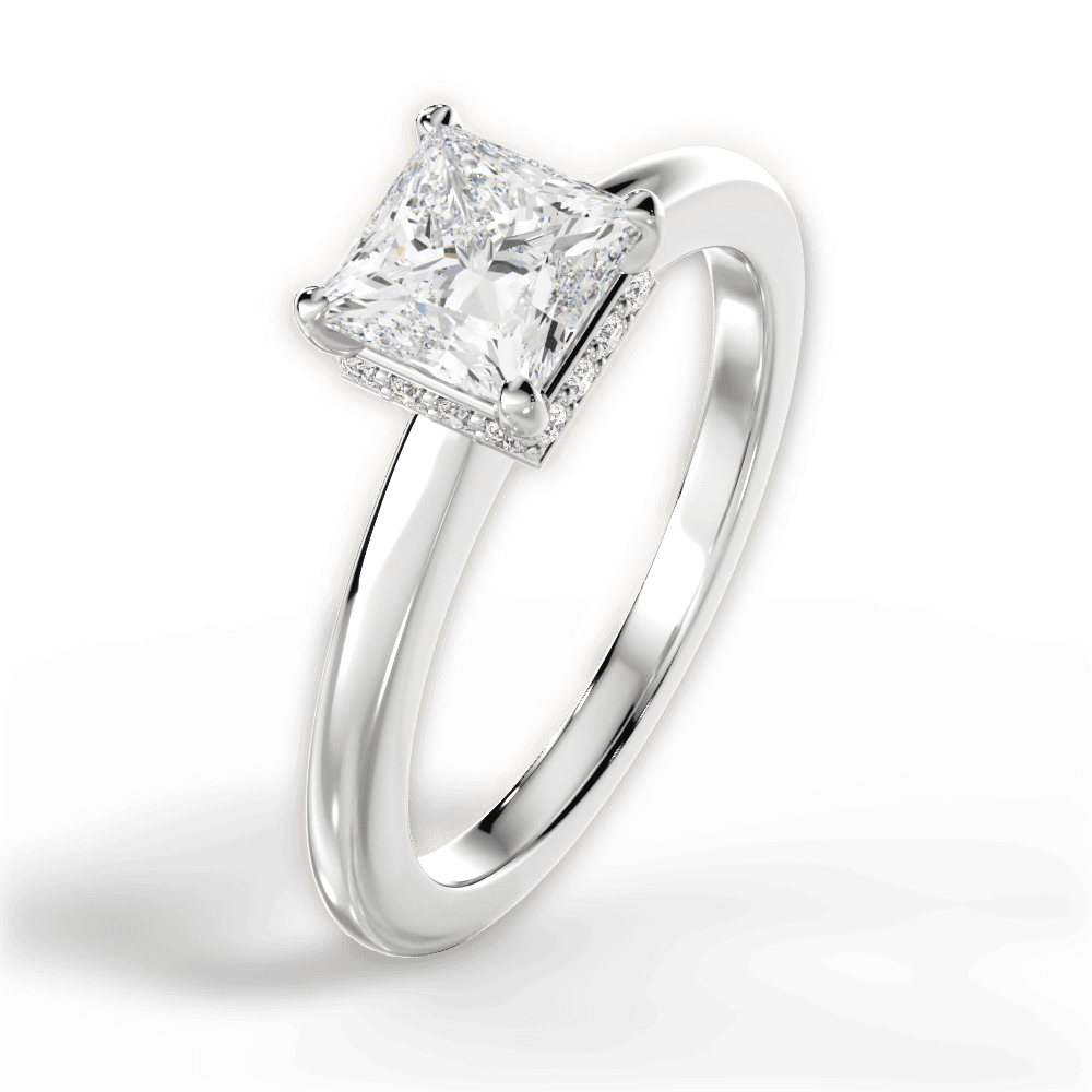 14kt White Gold/18kt White Gold/Platinum/princess/side