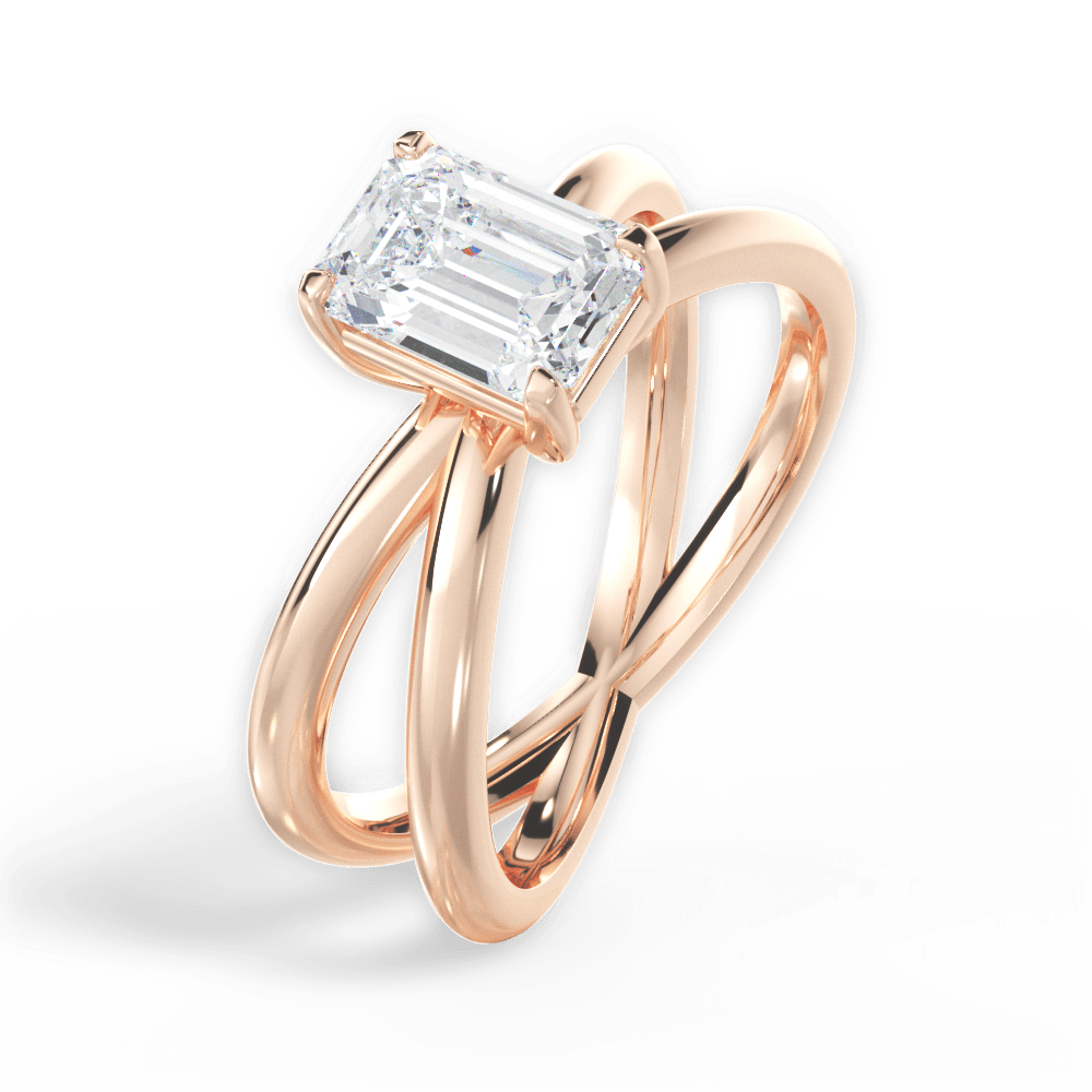 14kt Rose Gold/18kt Rose Gold/emerald/side