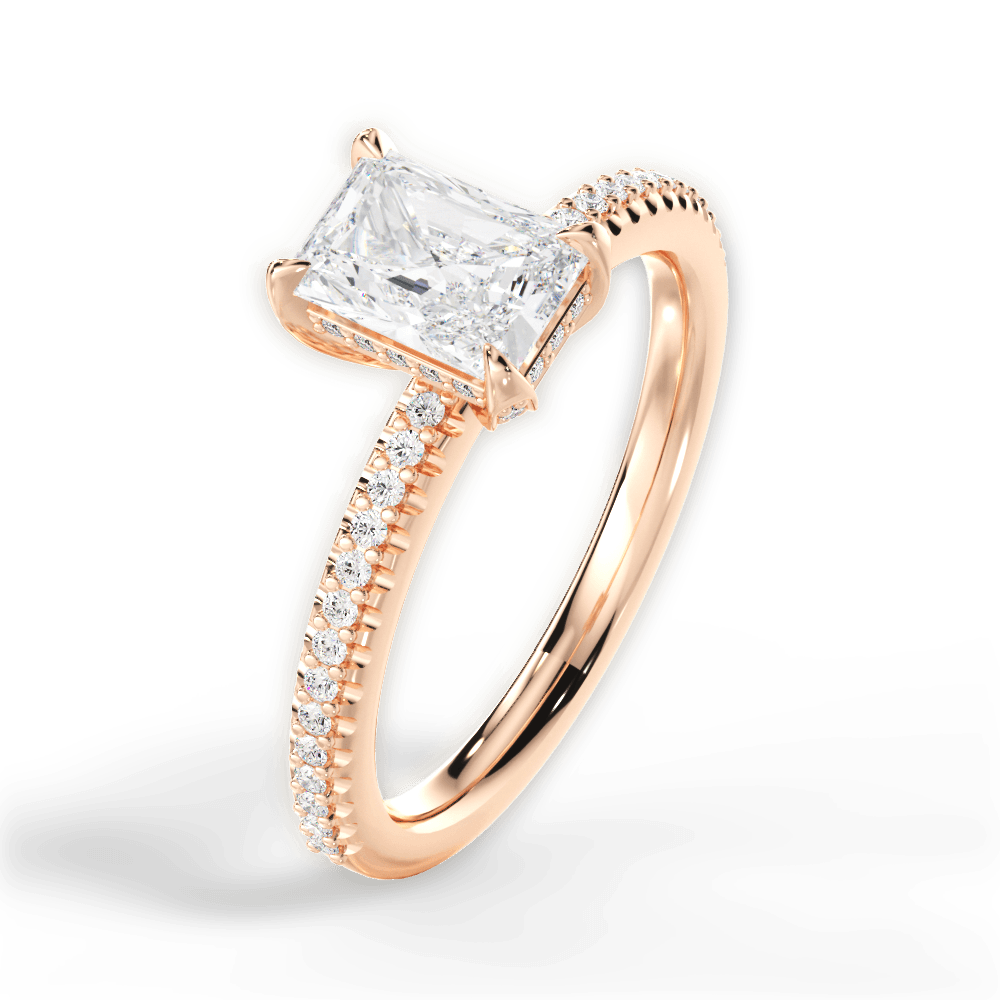 14kt Rose Gold/18kt Rose Gold/radiant/side