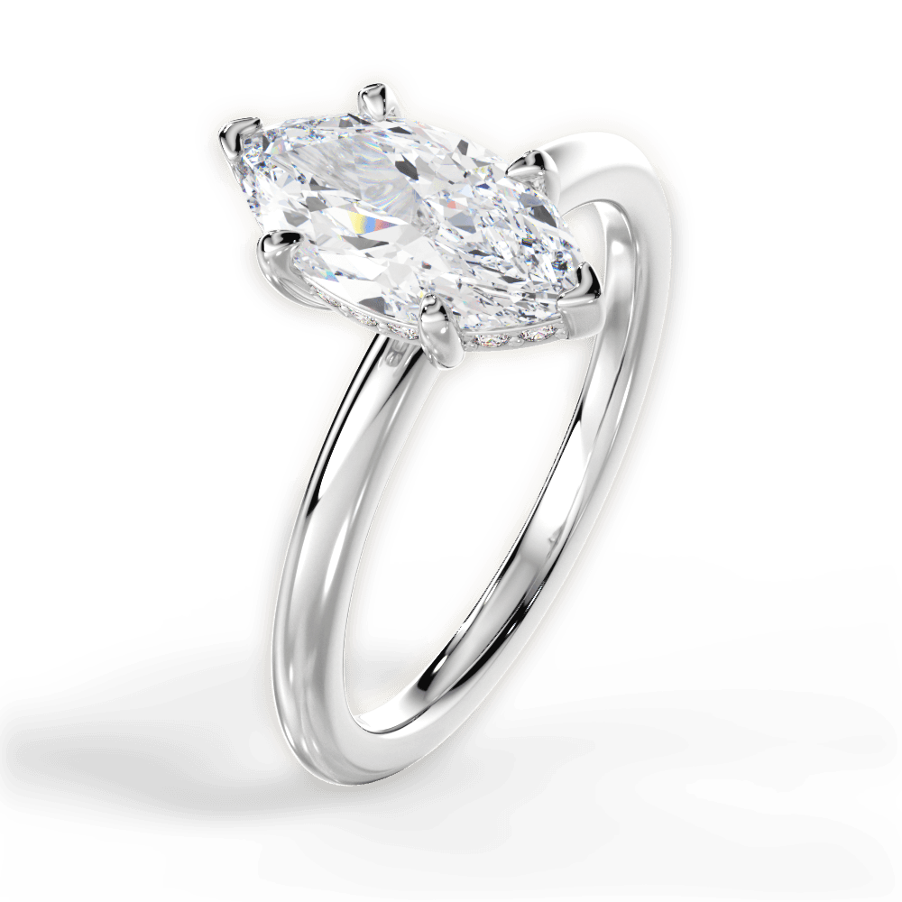 14kt White Gold/18kt White Gold/Platinum/marquise/side