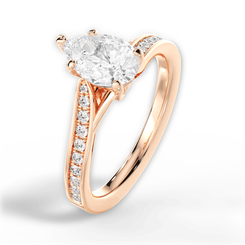 14kt Rose Gold/18kt Rose Gold/pear/side