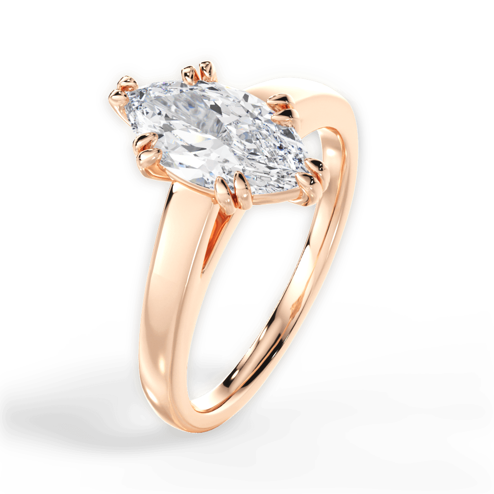 14kt Rose Gold/18kt Rose Gold/marquise/side