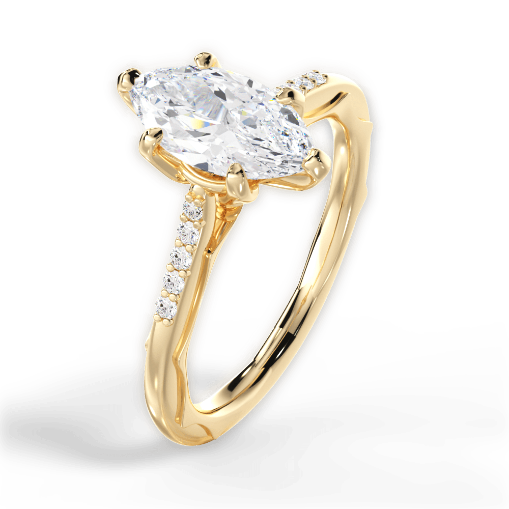 14kt Yellow Gold/18kt Yellow Gold/marquise/side