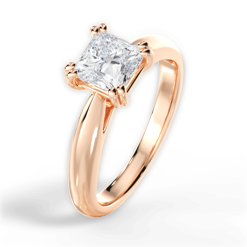 14kt Rose Gold/18kt Rose Gold/princess/side