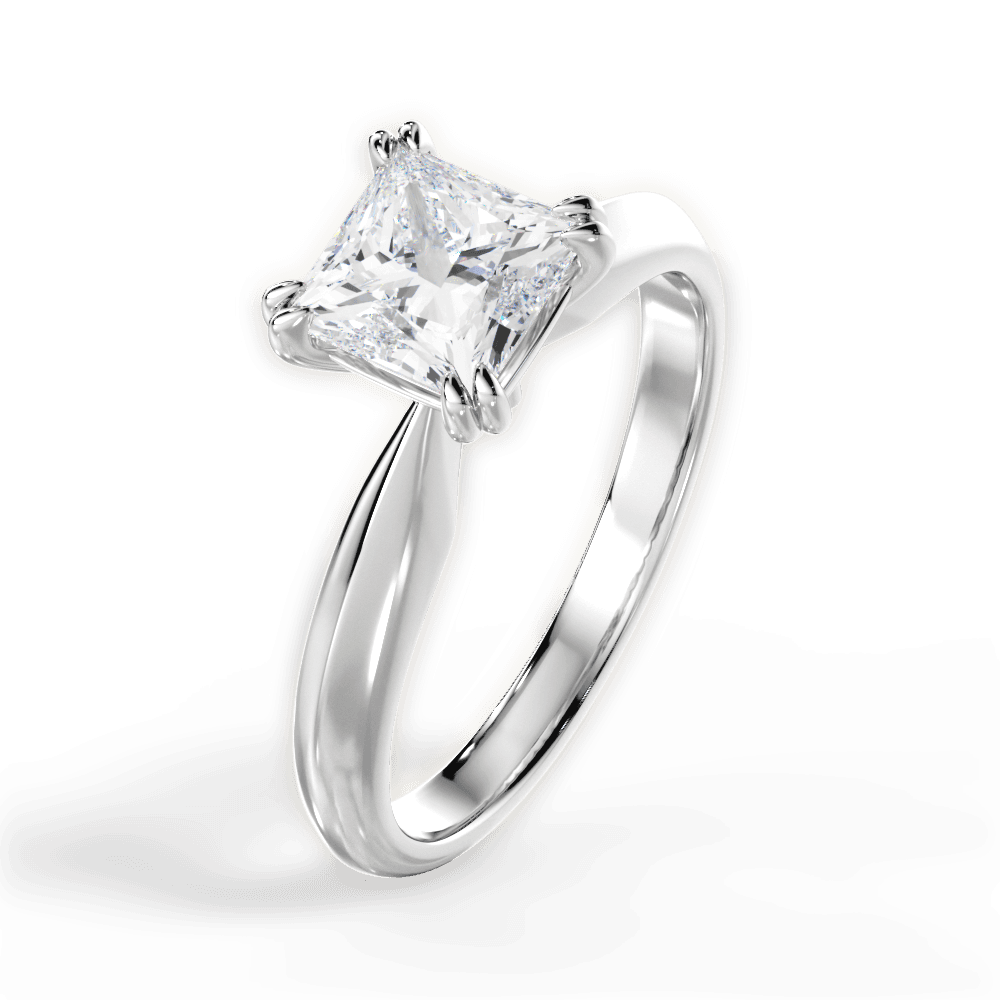 14kt White Gold/18kt White Gold/Platinum/princess/side