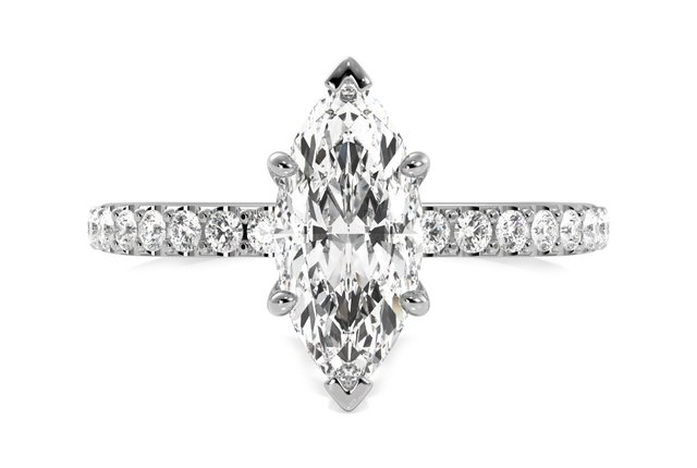 sidestone marquise engagement ring