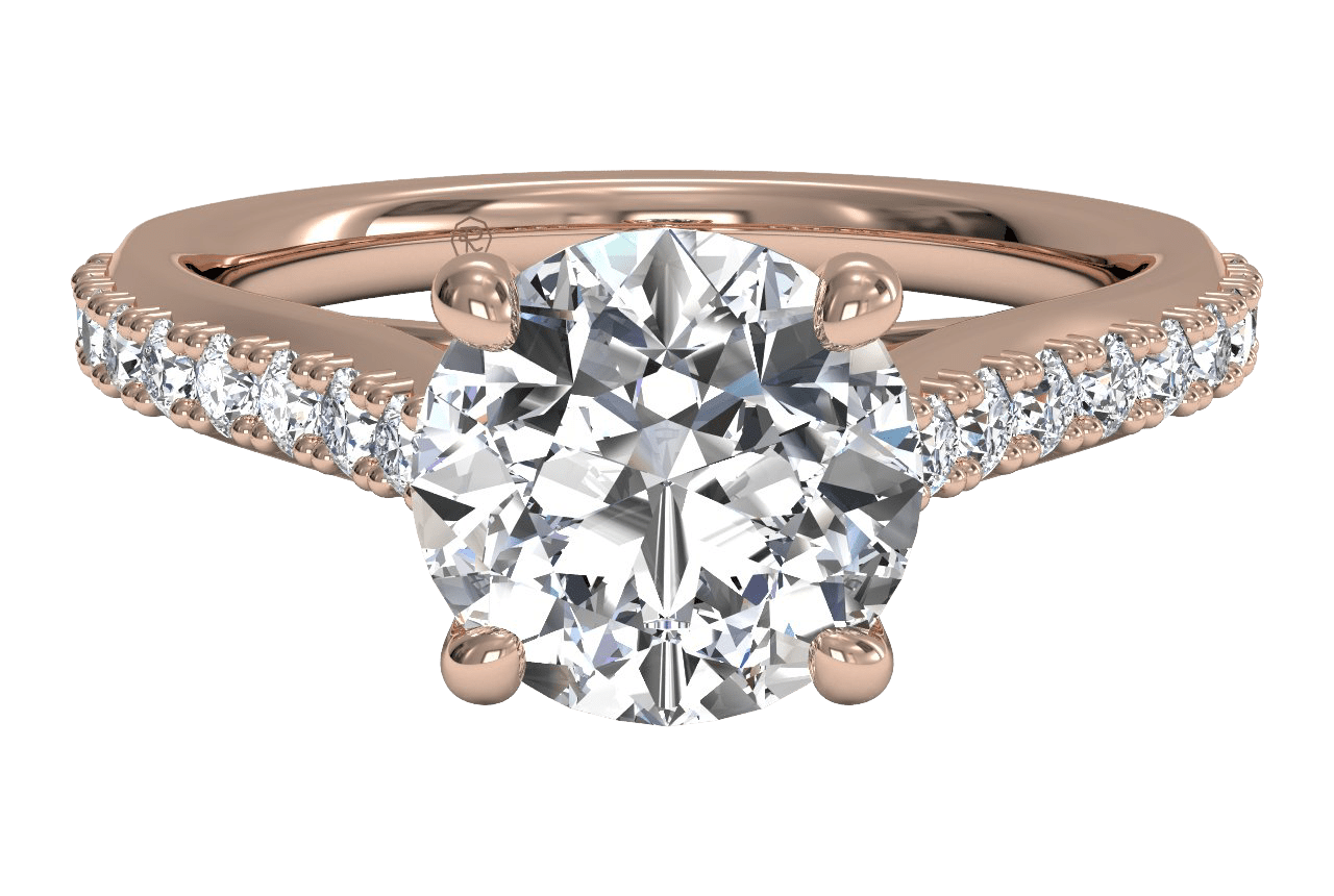 sidestone rose gold engagement ring