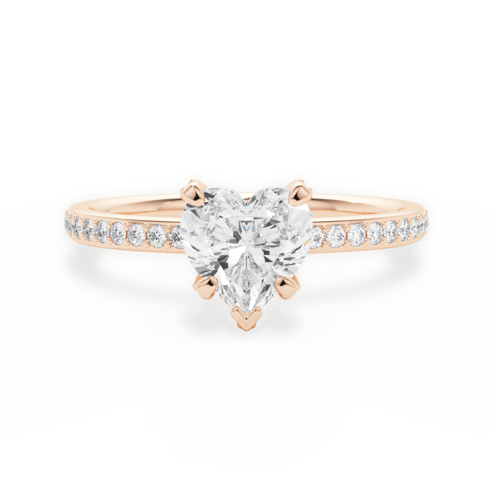 14kt Rose Gold/18kt Rose Gold/heart/top