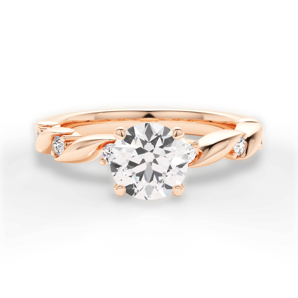 14kt Rose Gold/18kt Rose Gold/round/top