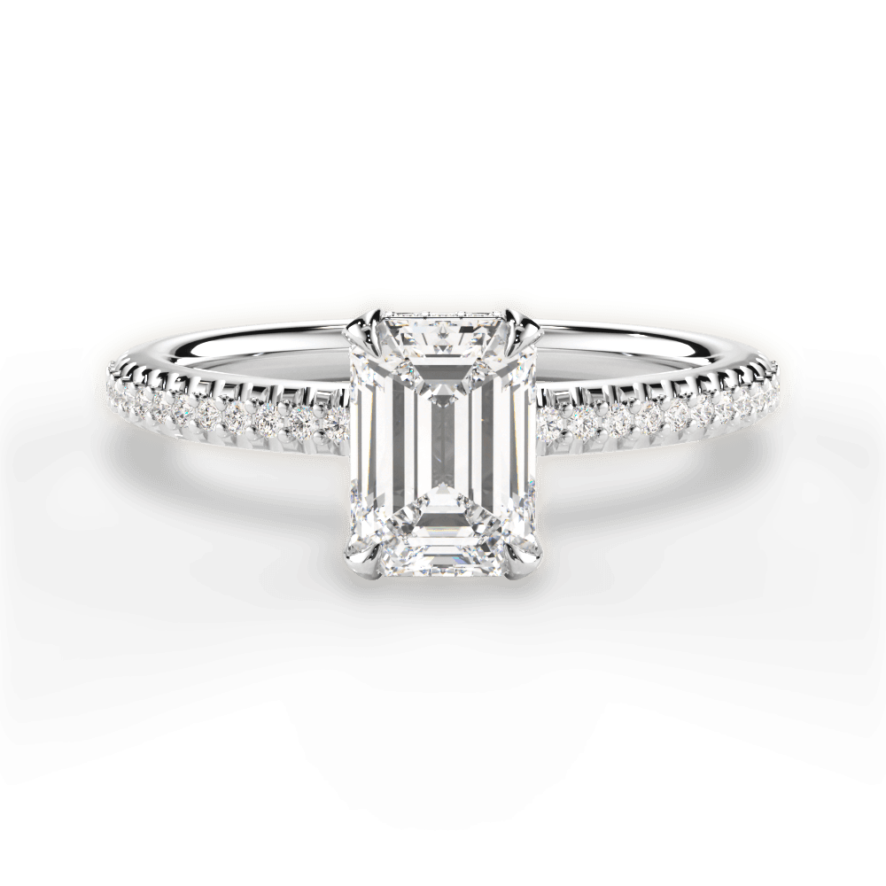 14kt White Gold/18kt White Gold/Platinum/emerald/top