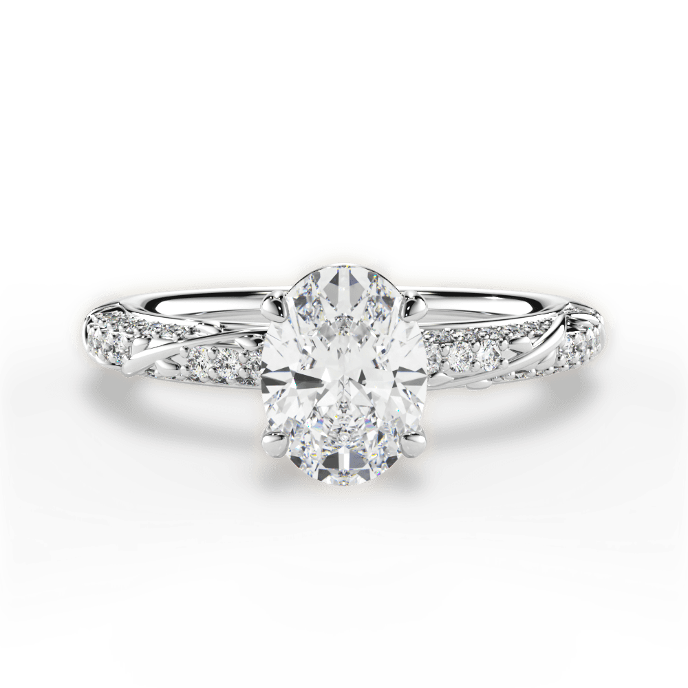 14kt White Gold/18kt White Gold/Platinum/oval/top