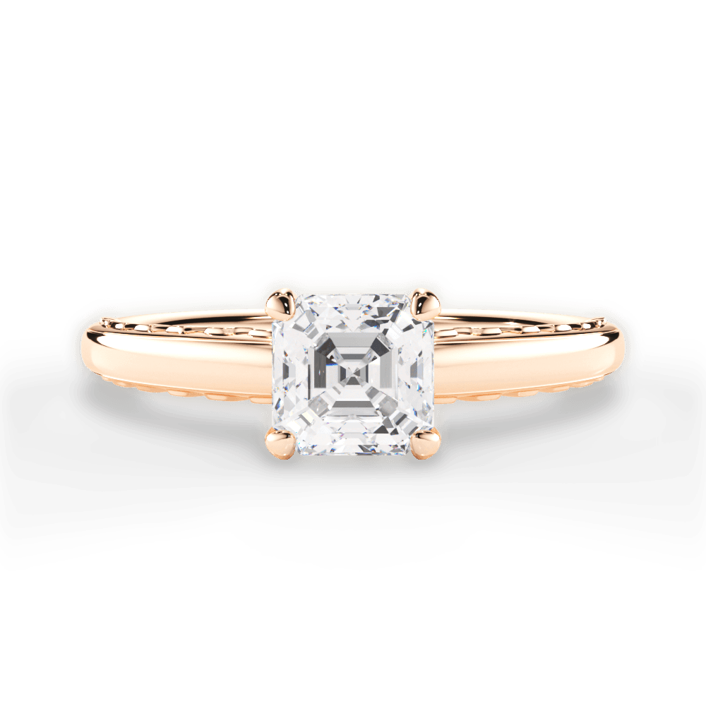 14kt Rose Gold/18kt Rose Gold/asscher/top