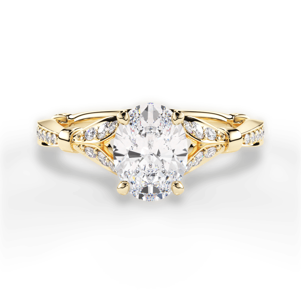 14kt Yellow Gold/18kt Yellow Gold/oval/top