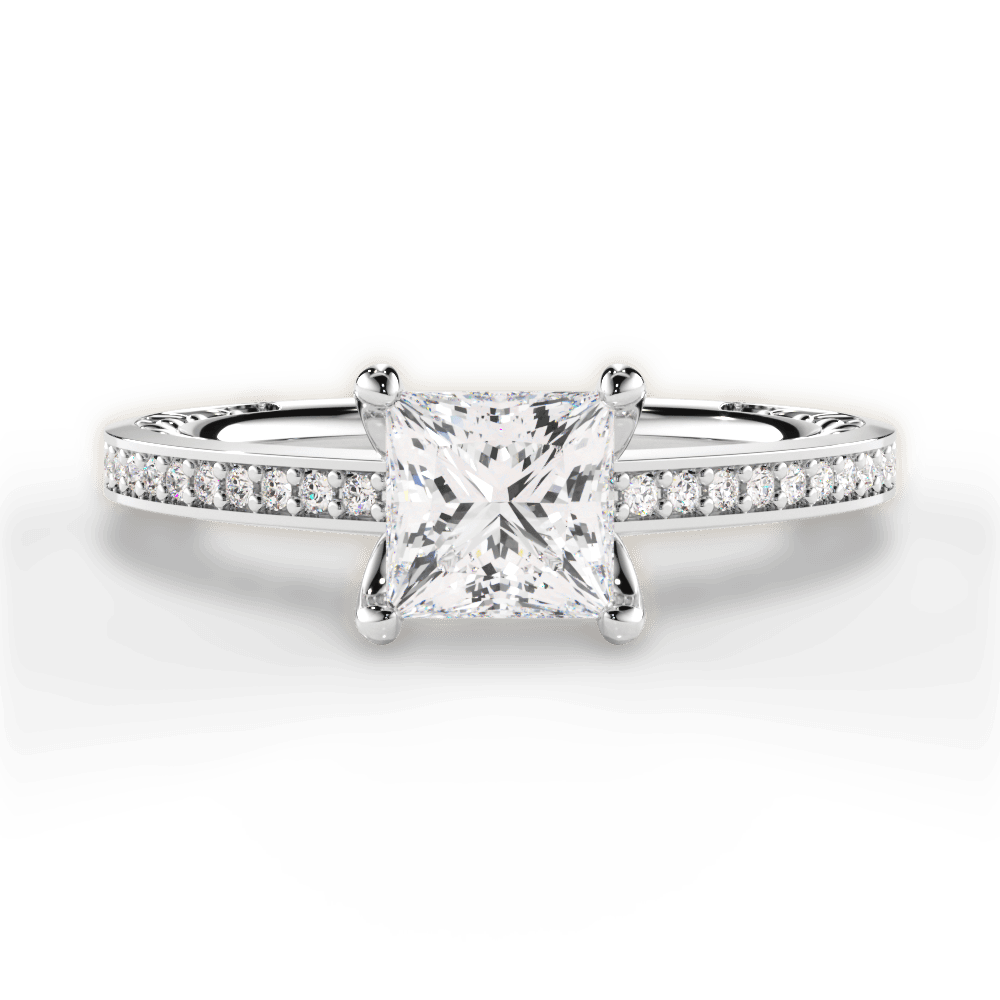 14kt White Gold/18kt White Gold/Platinum/princess/top