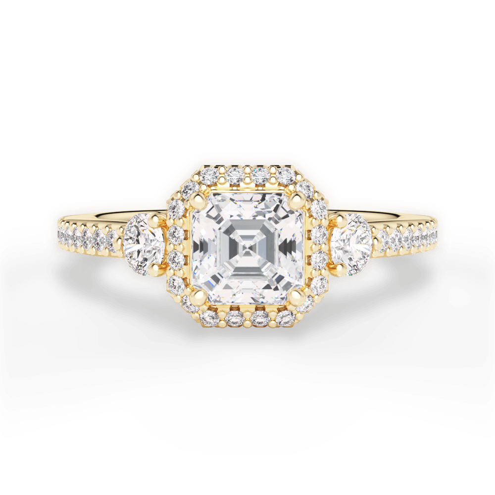14kt Yellow Gold/18kt Yellow Gold/asscher/top