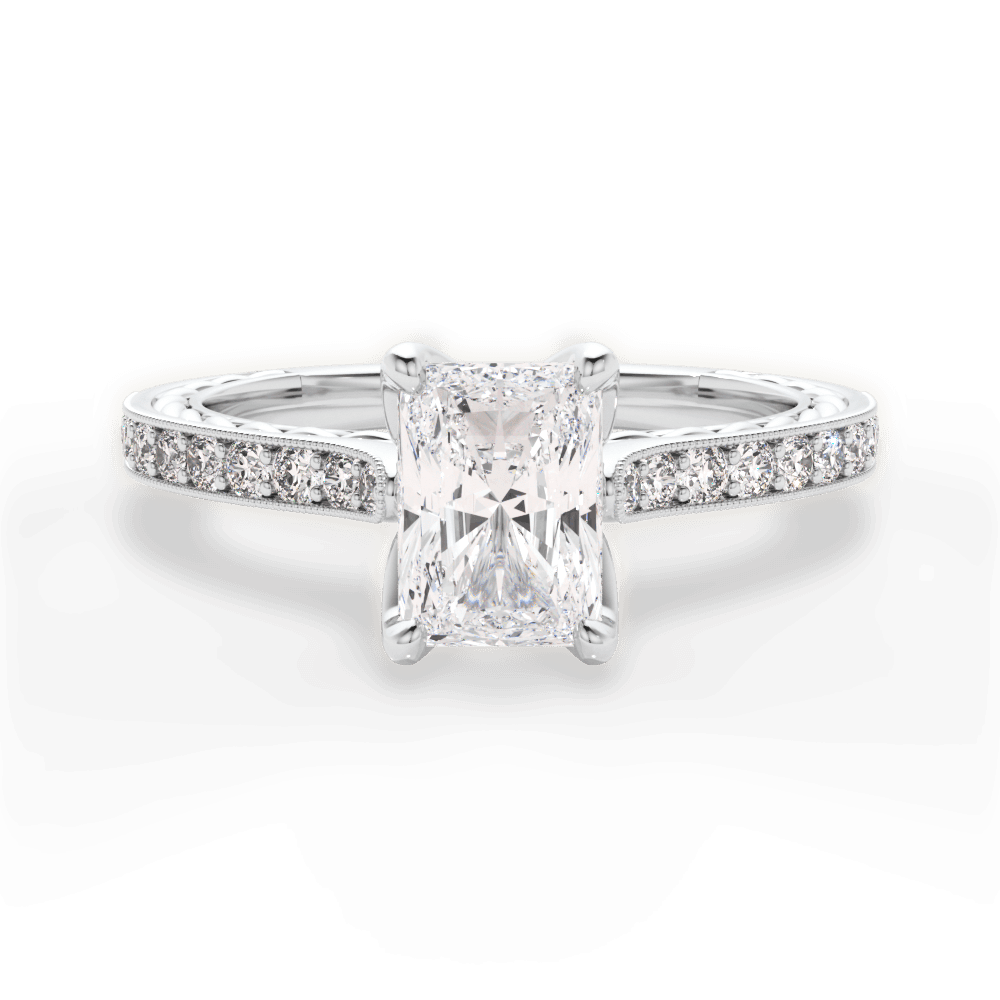 14kt White Gold/18kt White Gold/Platinum/radiant/top