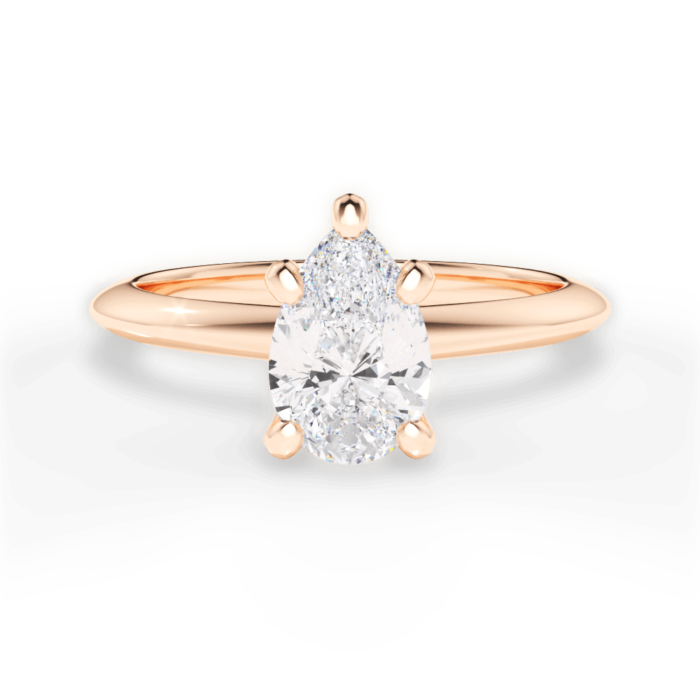 14kt Rose Gold/18kt Rose Gold/pear/top