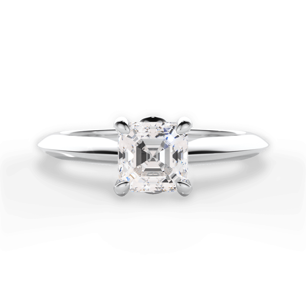 14kt White Gold/18kt White Gold/Platinum/asscher/top