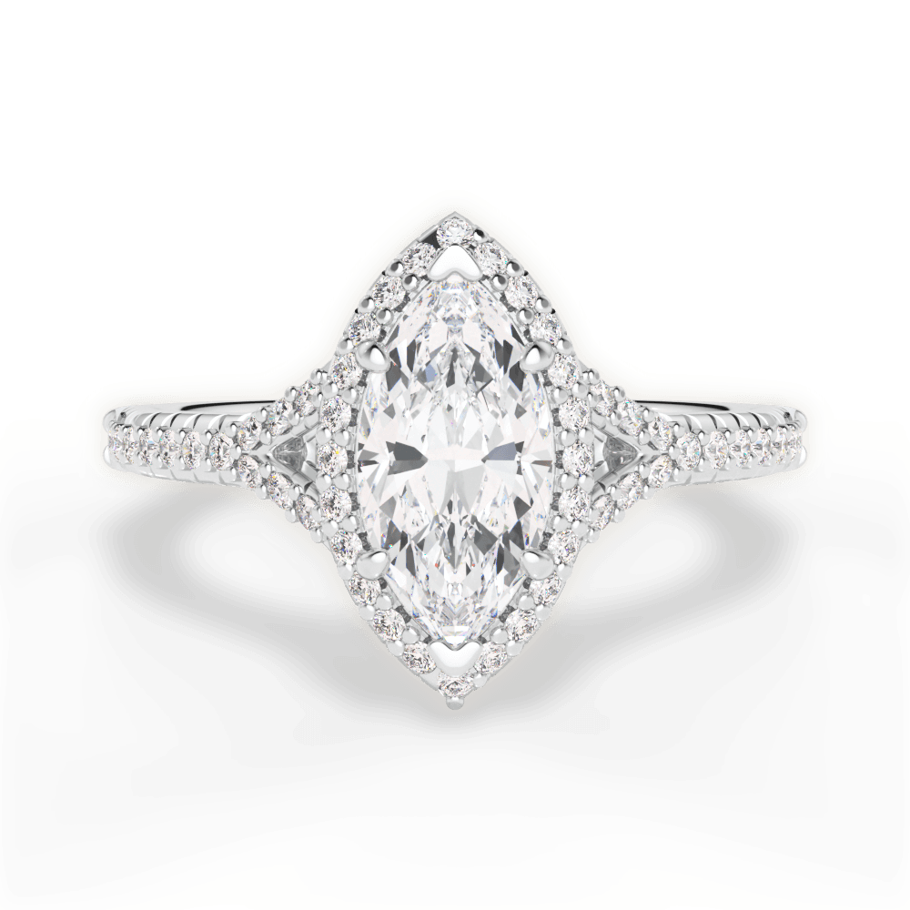 14kt White Gold/18kt White Gold/Platinum/marquise/top