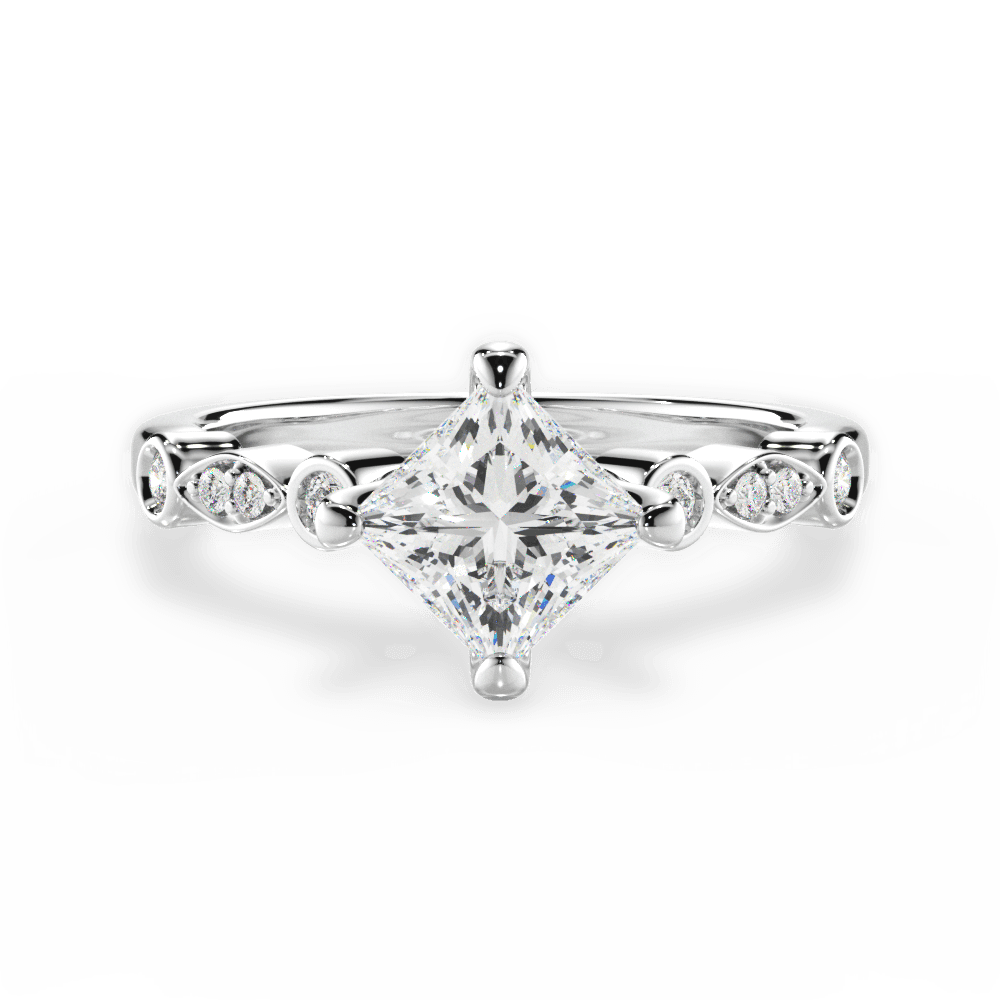 14kt White Gold/18kt White Gold/Platinum/princess/top