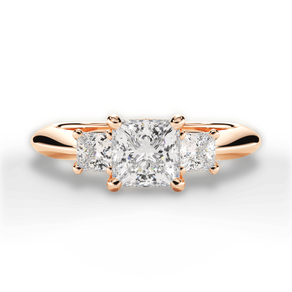 14kt Rose Gold/18kt Rose Gold/princess/top