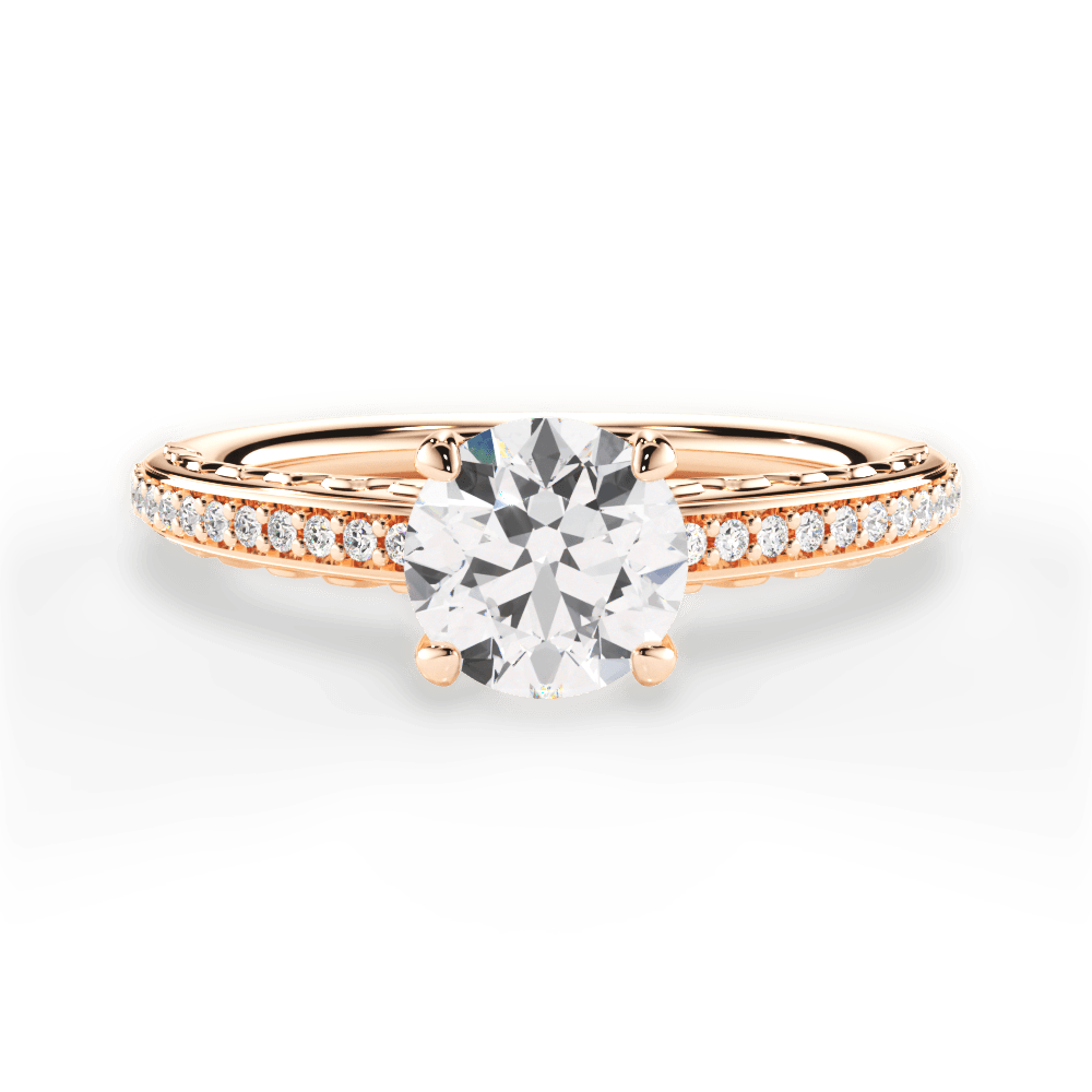 14kt Rose Gold/18kt Rose Gold/round/top