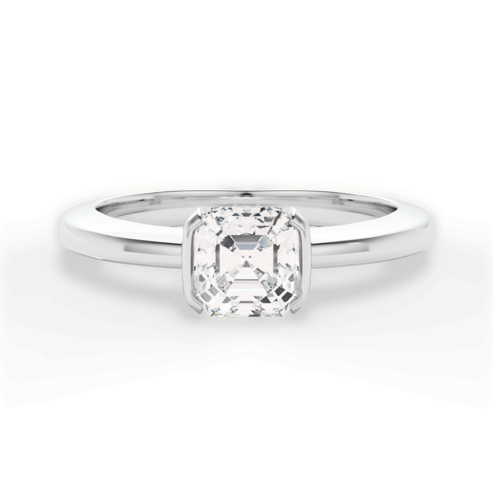 14kt White Gold/18kt White Gold/Platinum/asscher/top