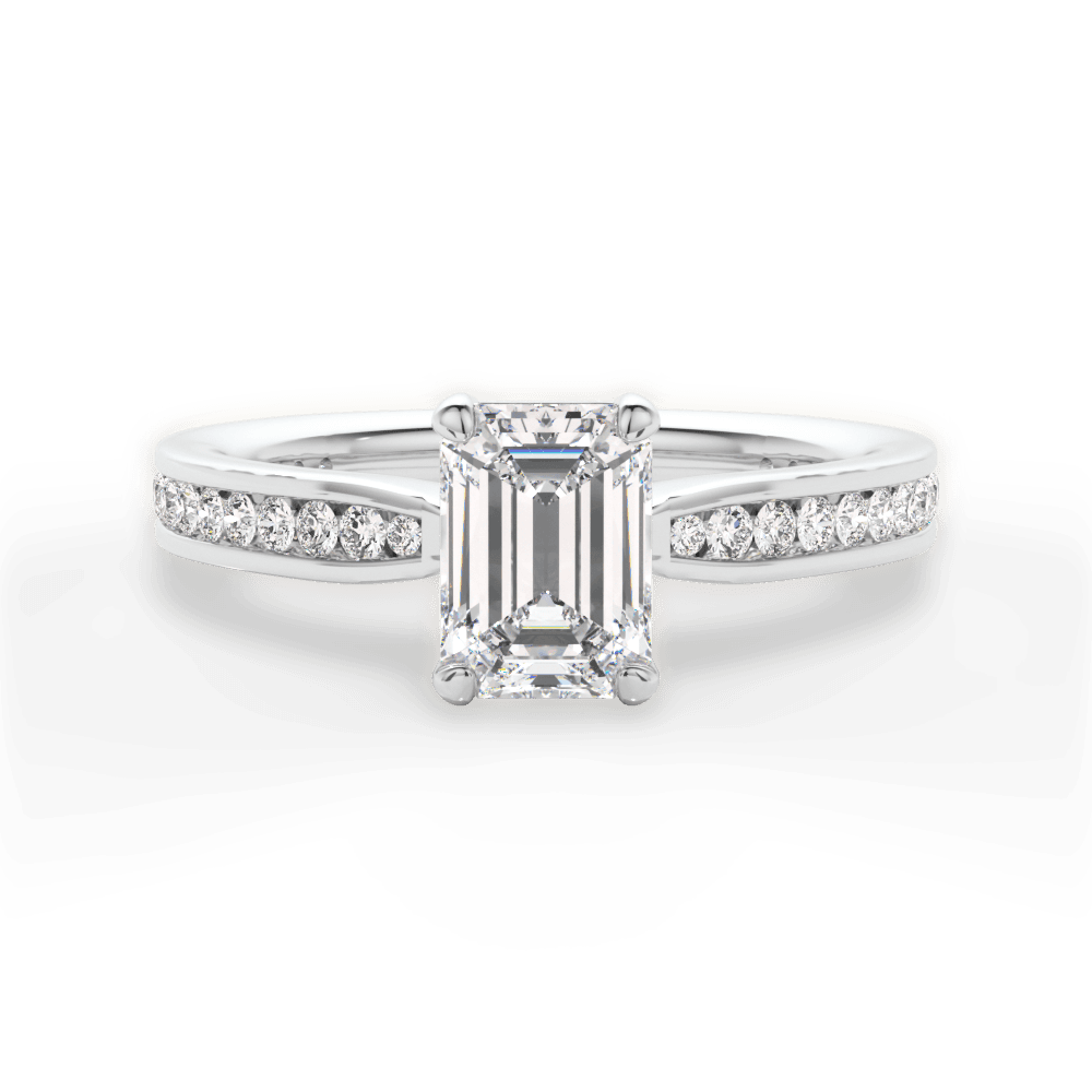 14kt White Gold/18kt White Gold/Platinum/emerald/top