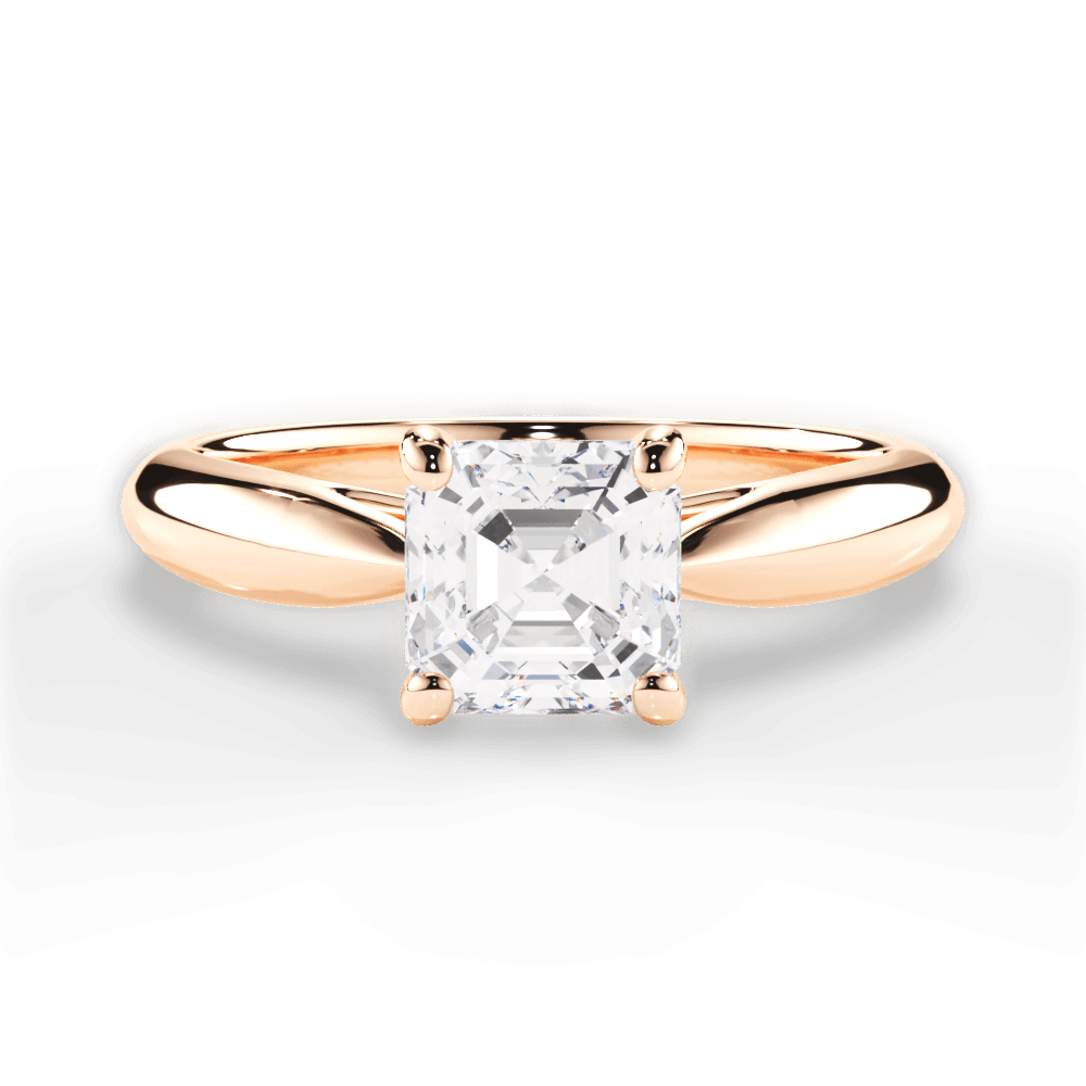 14kt Rose Gold/18kt Rose Gold/asscher/top