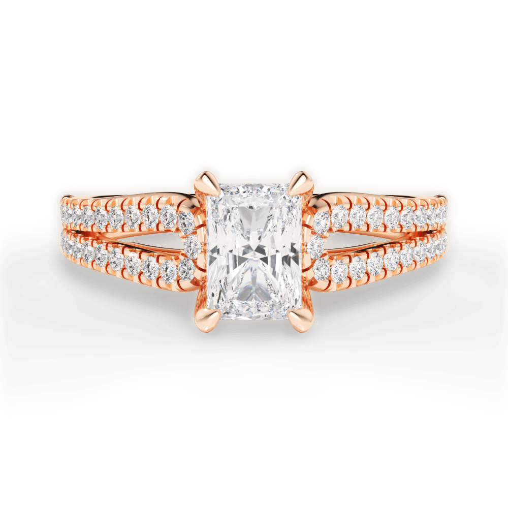 14kt Rose Gold/18kt Rose Gold/radiant/top