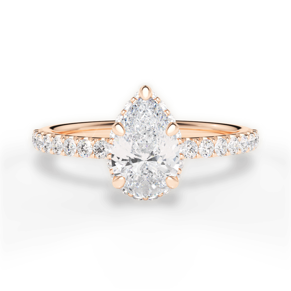 14kt Rose Gold/18kt Rose Gold/pear/top