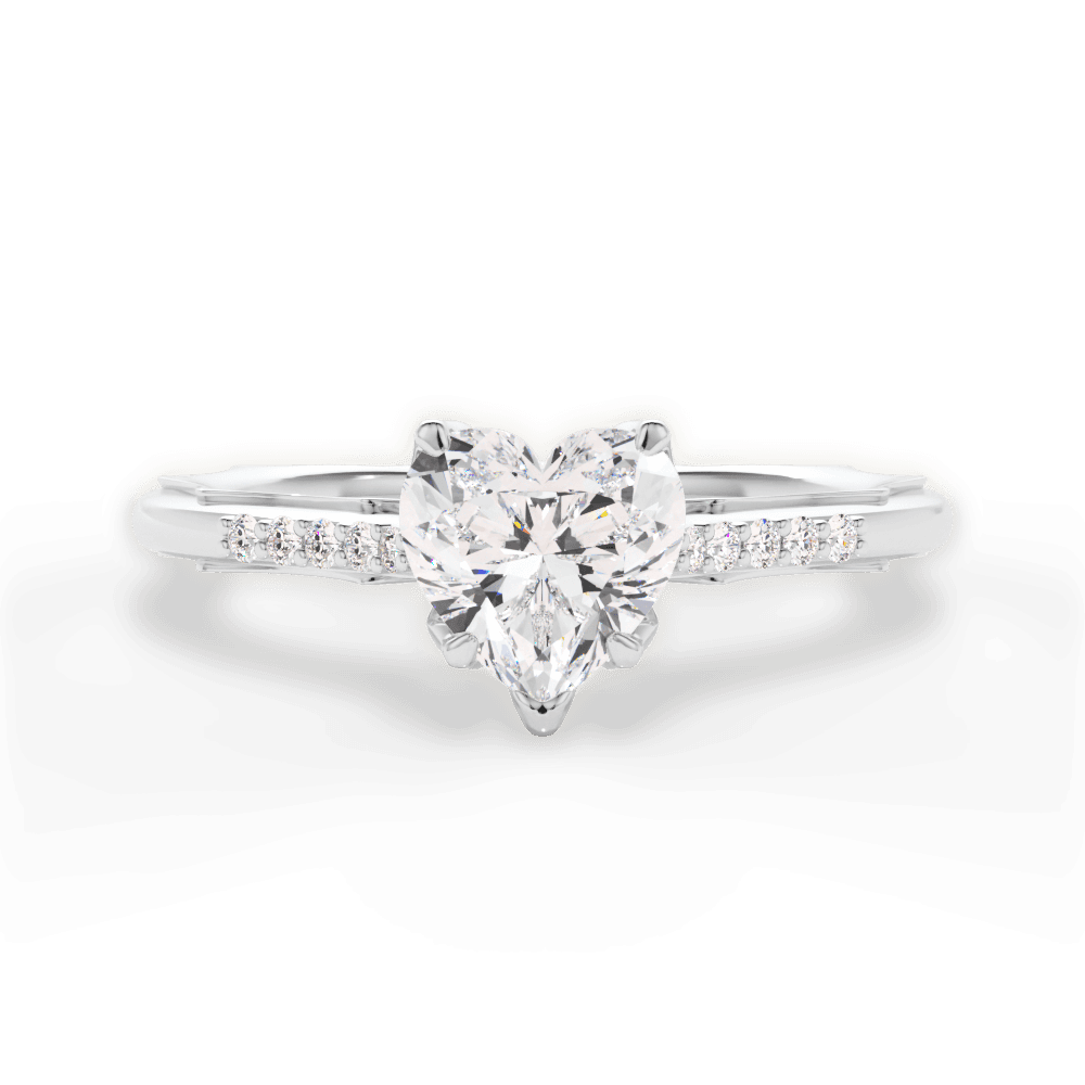 14kt White Gold/18kt White Gold/Platinum/heart/top