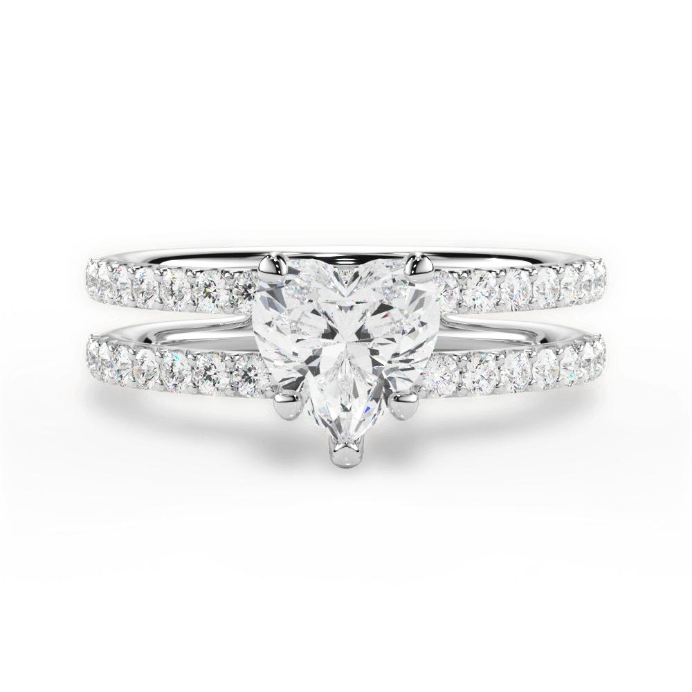 14kt White Gold/18kt White Gold/Platinum/heart/top