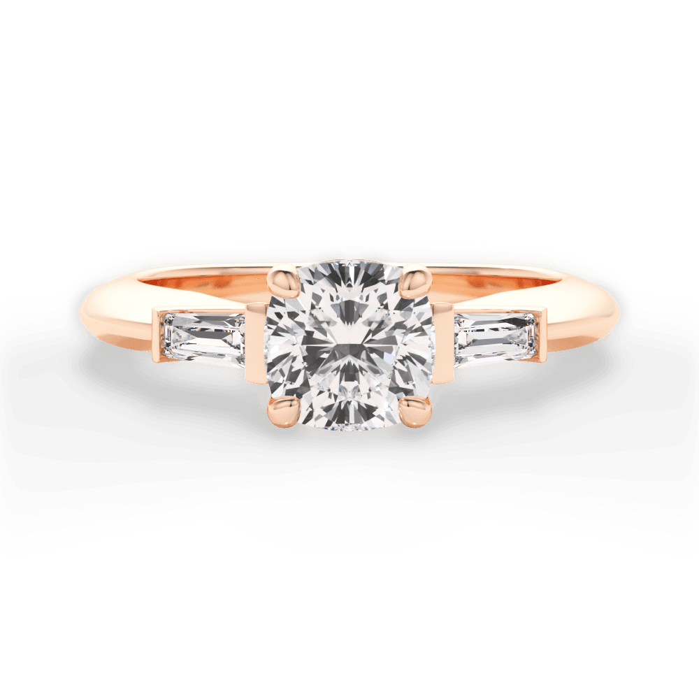 14kt Rose Gold/18kt Rose Gold/cushion/top