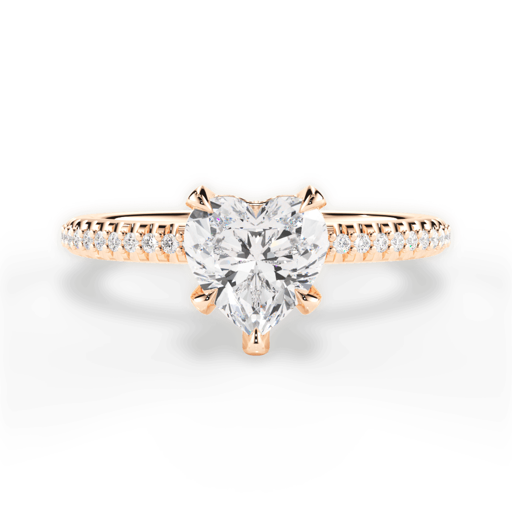 14kt Rose Gold/18kt Rose Gold/heart/top