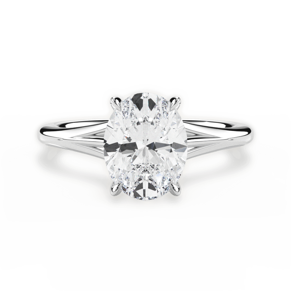 14kt White Gold/18kt White Gold/Platinum/oval/top