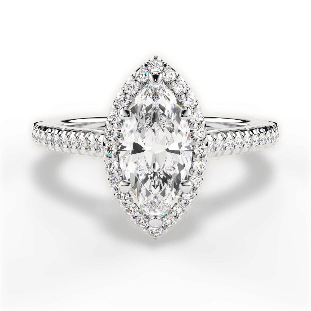 14kt White Gold/18kt White Gold/Platinum/marquise/top