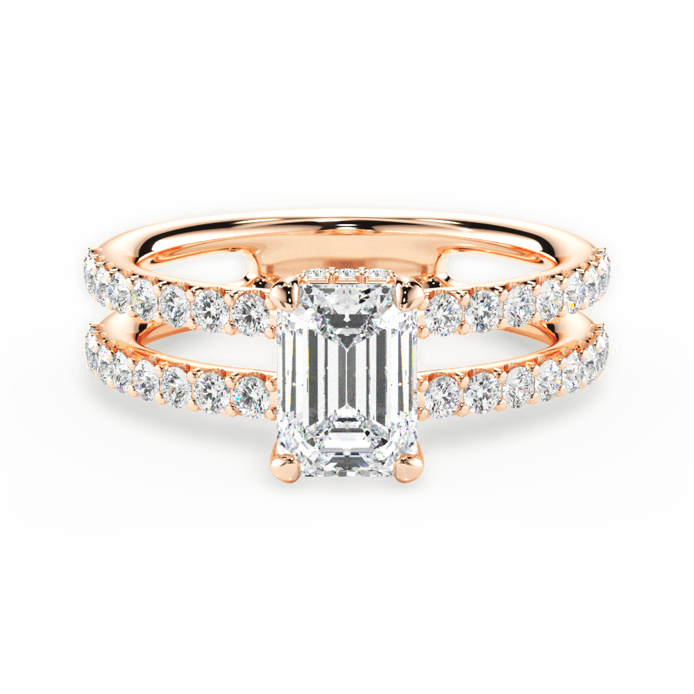14kt Rose Gold/18kt Rose Gold/emerald/top