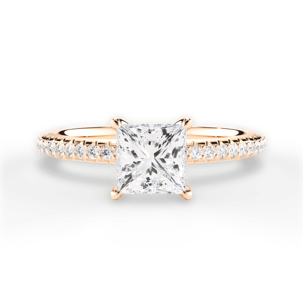 14kt Rose Gold/18kt Rose Gold/princess/top