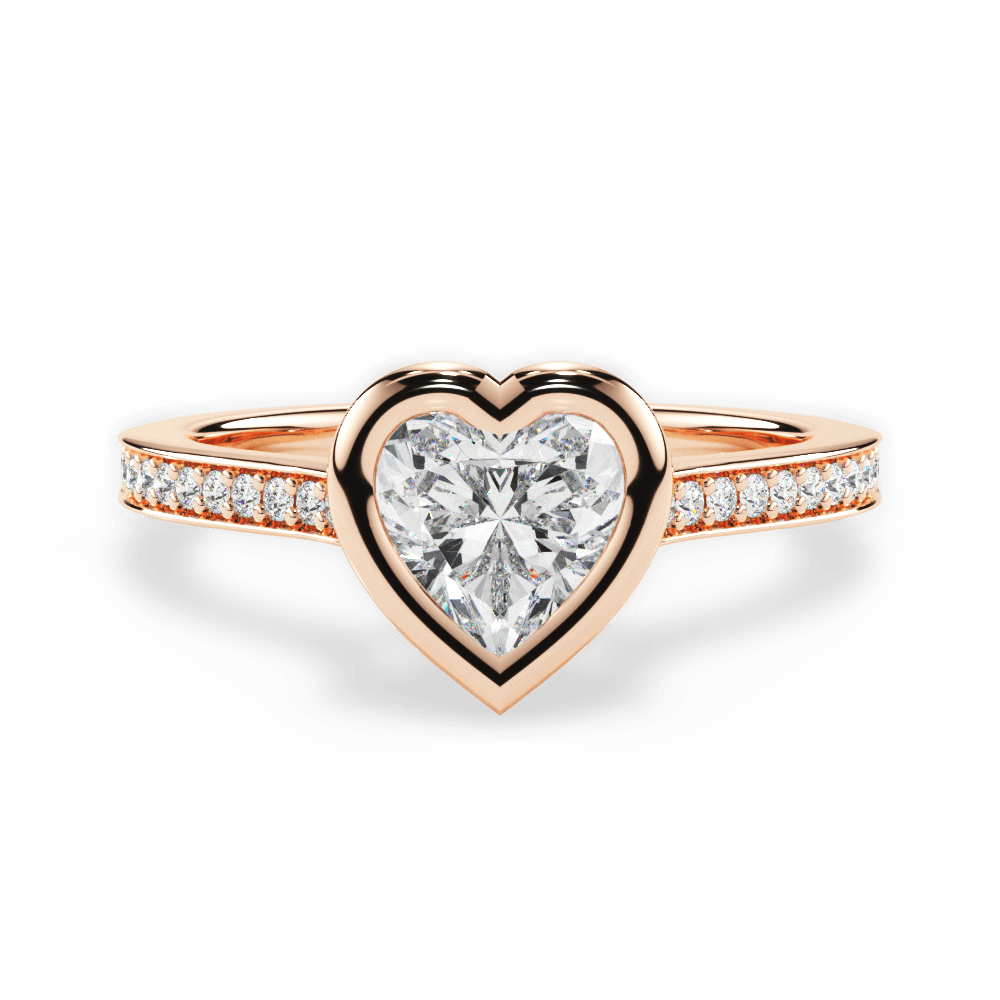 14kt Rose Gold/18kt Rose Gold/heart/top