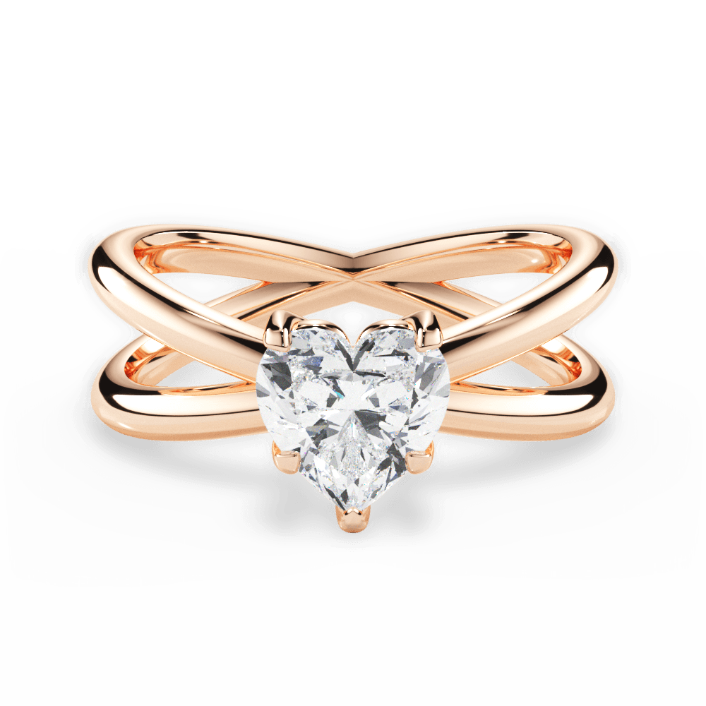 14kt Rose Gold/18kt Rose Gold/heart/top