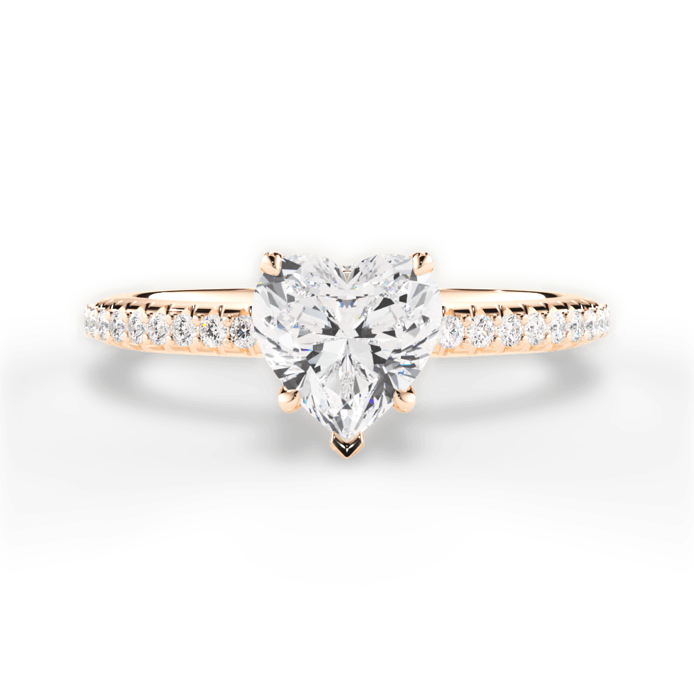 14kt Rose Gold/18kt Rose Gold/heart/top