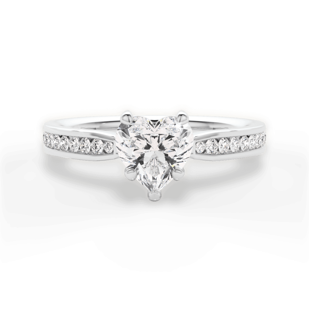 14kt White Gold/18kt White Gold/Platinum/heart/top