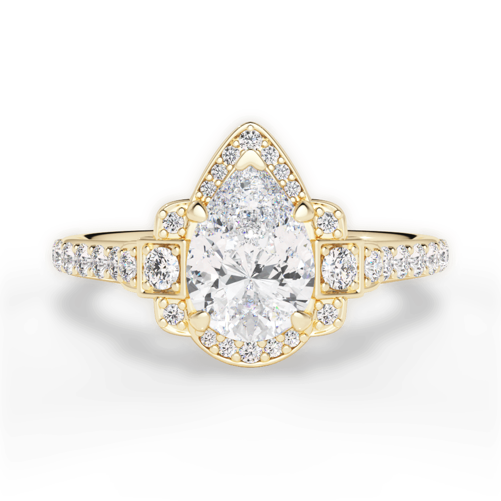 14kt Yellow Gold/18kt Yellow Gold/pear/top