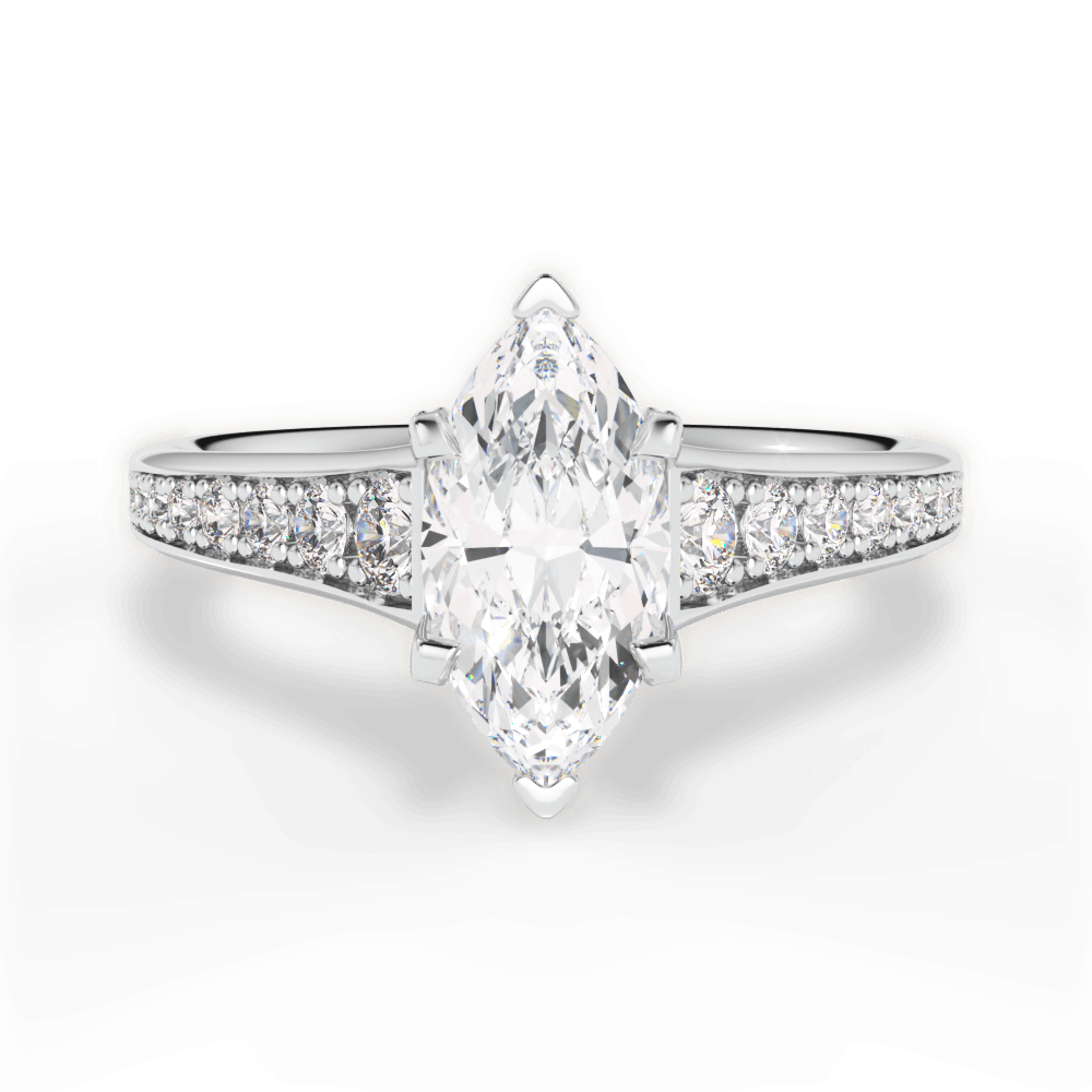 14kt White Gold/18kt White Gold/Platinum/marquise/top