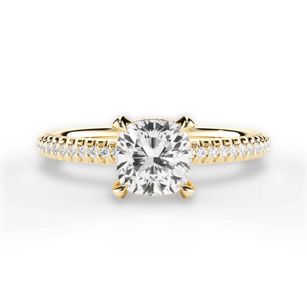14kt Yellow Gold/18kt Yellow Gold/cushion/top